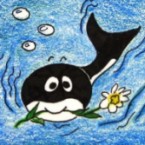 Herzliche Grüße (Grußkarte, Buntstift auf Papier)