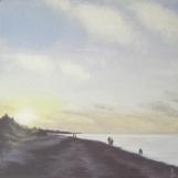 Abend am Meer (40 x 40 cm, Acryl auf Leinwand)