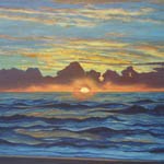 Pazifikküste bei Oregon (24 x 18 cm, Acryl auf HDF)