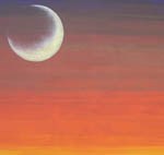 Flammender Mond (70 x 60 cm, Acryl auf Leinwand)