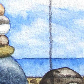 Strandleben I (15 x 15 cm)